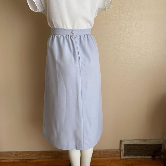 Vintage Union Made Uniform Skirt Size 16 Light Blue Knee Length Polyester - Picture 2 of 7
